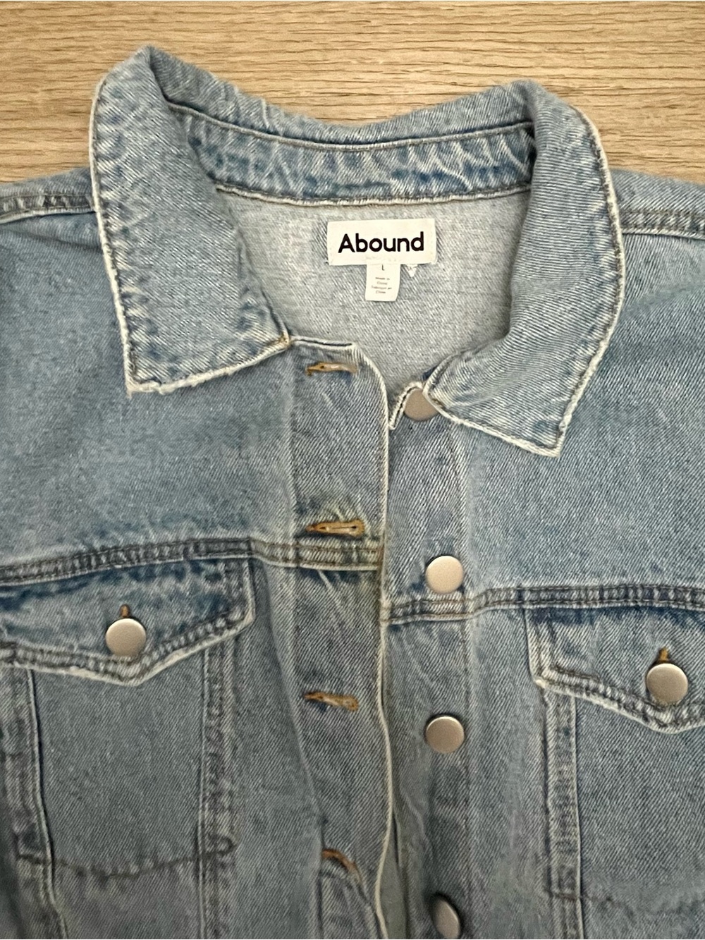 Abound Nordstrom Light Wash Denim Jacket Trucker - Light Blue Size Large